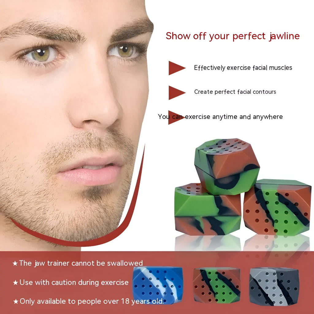 Camouflage pattern silicone facial exercise balls for masseter training and jaw tightening