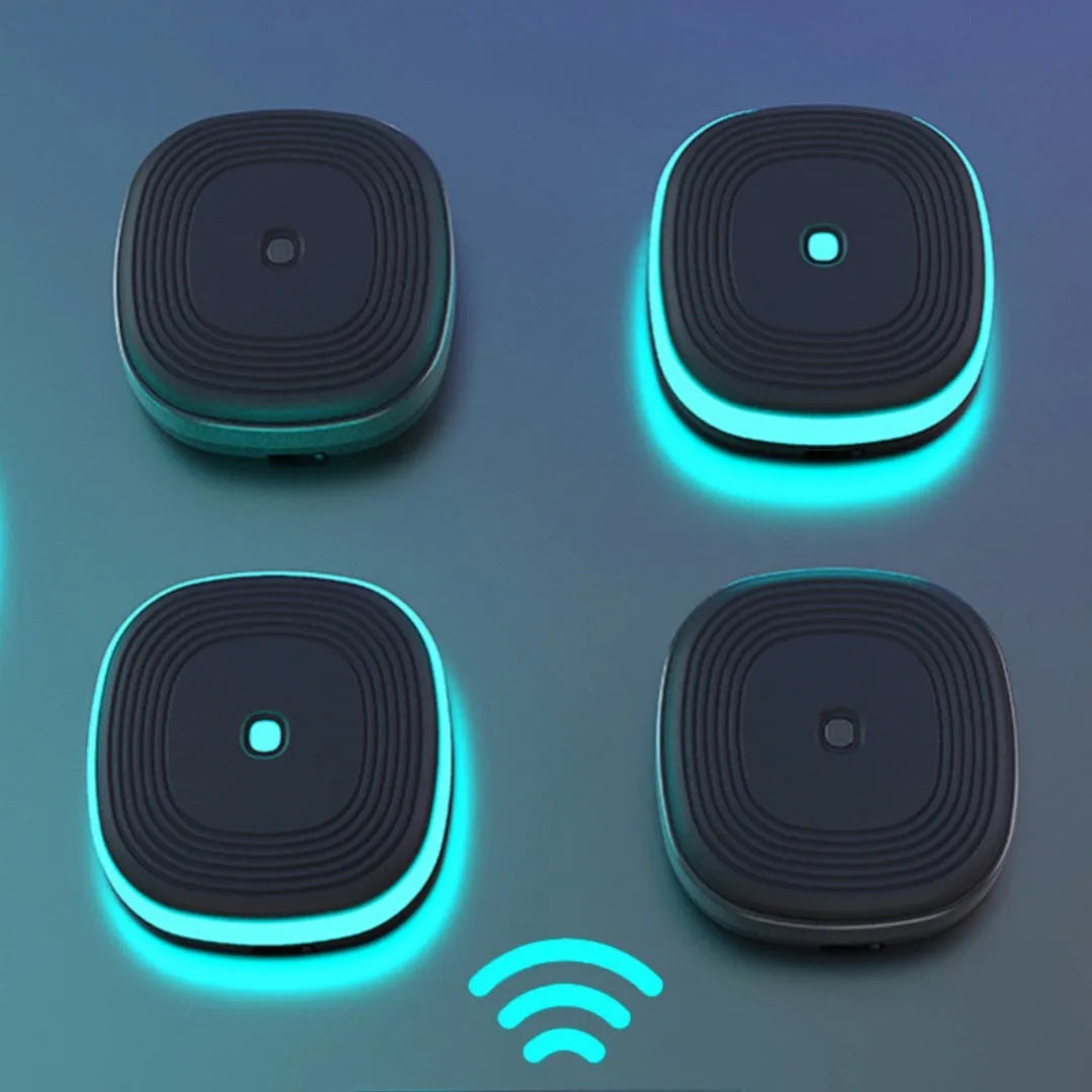 Home Smart Split Bluetooth Music Boxing Target in black with hanging design, 6 targets configuration shown