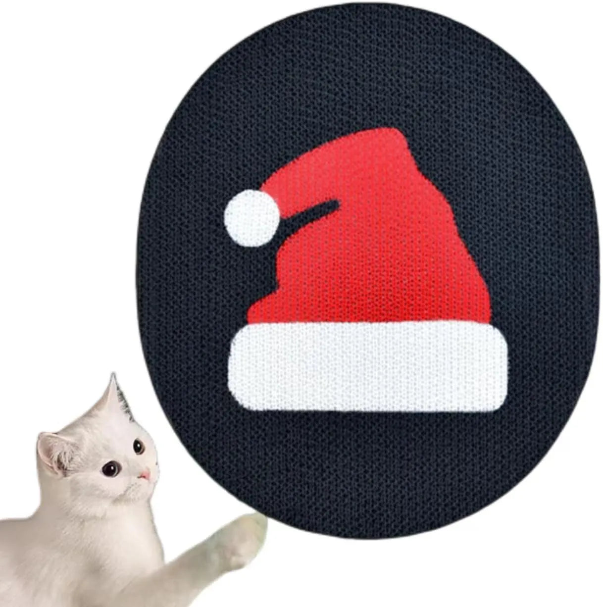 Wall-mounted vertical cat scratch pad with corrugated cardboard surface measuring 35cm by 44cm