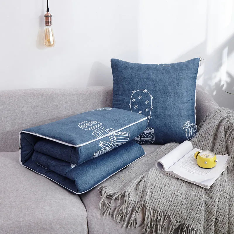 Set of decorative car pillow covers in Chinese style with cotton polyester blend in blue, gray, strawberry pie, car, stars, and whale colours.
