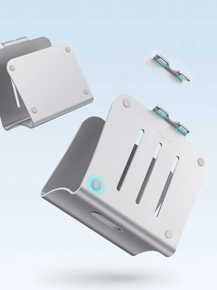 Aluminium notebook cooling bracket with rotating design and 4.07mm thickness in silver and grey options