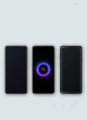Black and white 10000mAh capacity power bank with wireless charging and fast charge support.