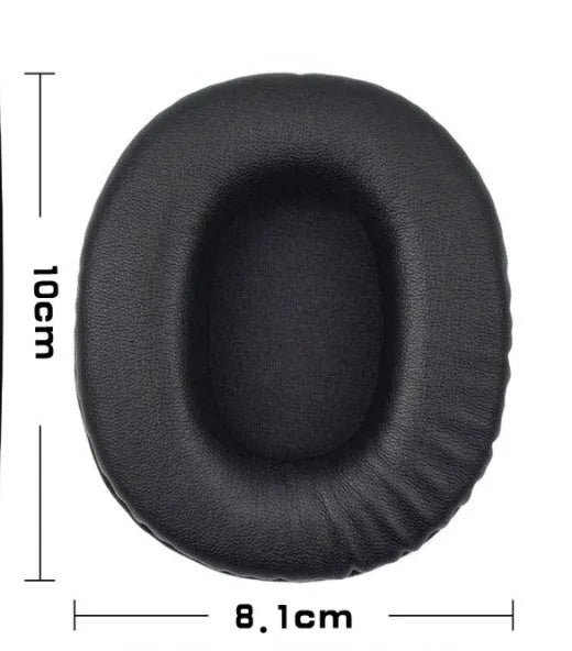 Black PU leather replacement earpads for Sony MDR-1R headphones in two-piece set