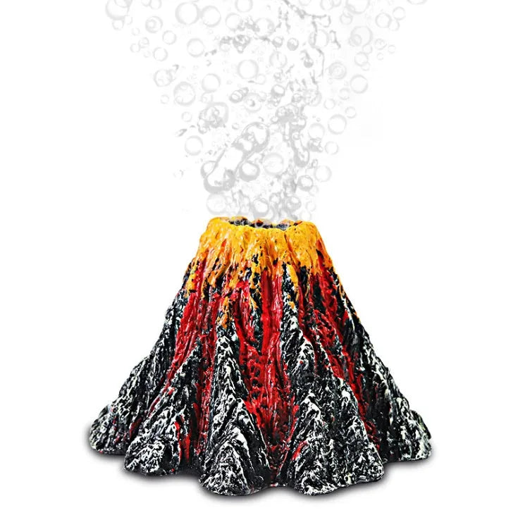 Fish tank creative ornament volcano package - resin stone cave for aquarium hiding and breeding, textured finish
