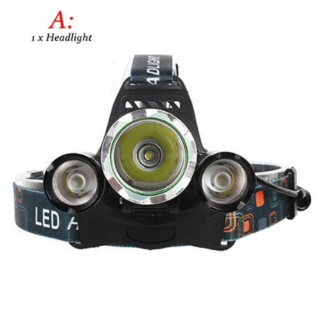 Aluminium alloy rechargeable headlamp with adjustable headband and bright LED light.