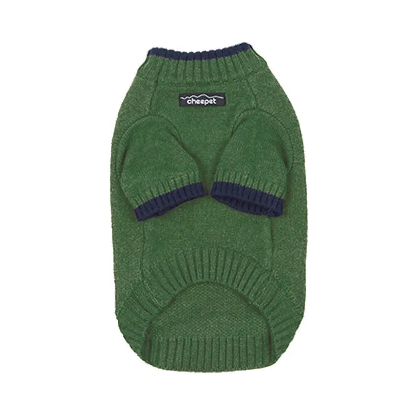 Two-colour pet sweater for dogs and cats in British style wool design