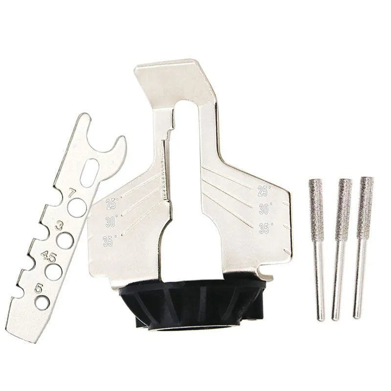 Silver mini electric chain grinder with 20mm blade for band saw sharpening