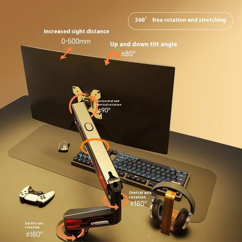 Classic black cold rolled steel monitor bracket for 17-32 inch screens with rotary arm