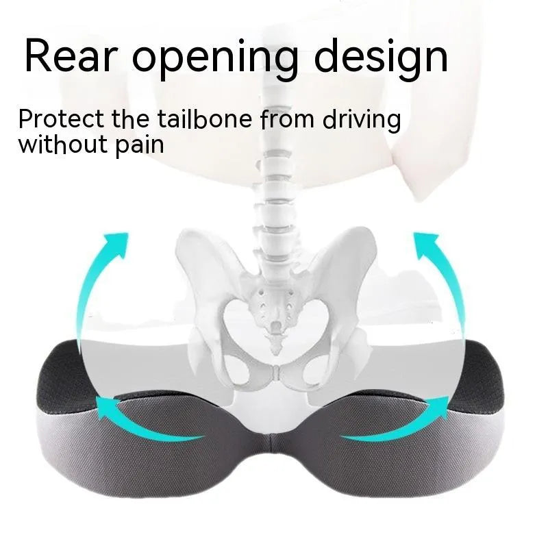 Curved bevel edge seat cushion for tailbone support in solid colour options
