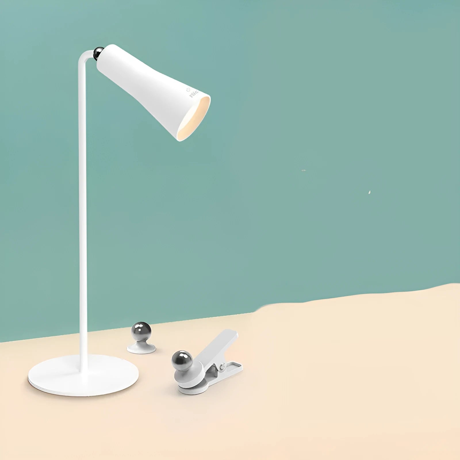 NVC Lighting multifunctional eye protection table lamp in Yingxue white with touch dimming
