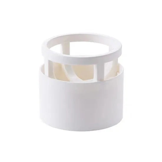 Pink plastic beauty egg stand cosmetics storage rack in girly heart style on a bedroom desktop