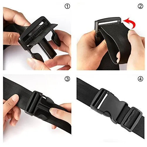 Black 56 inch running speed training parachute with adjustable waist belt on outdoor track