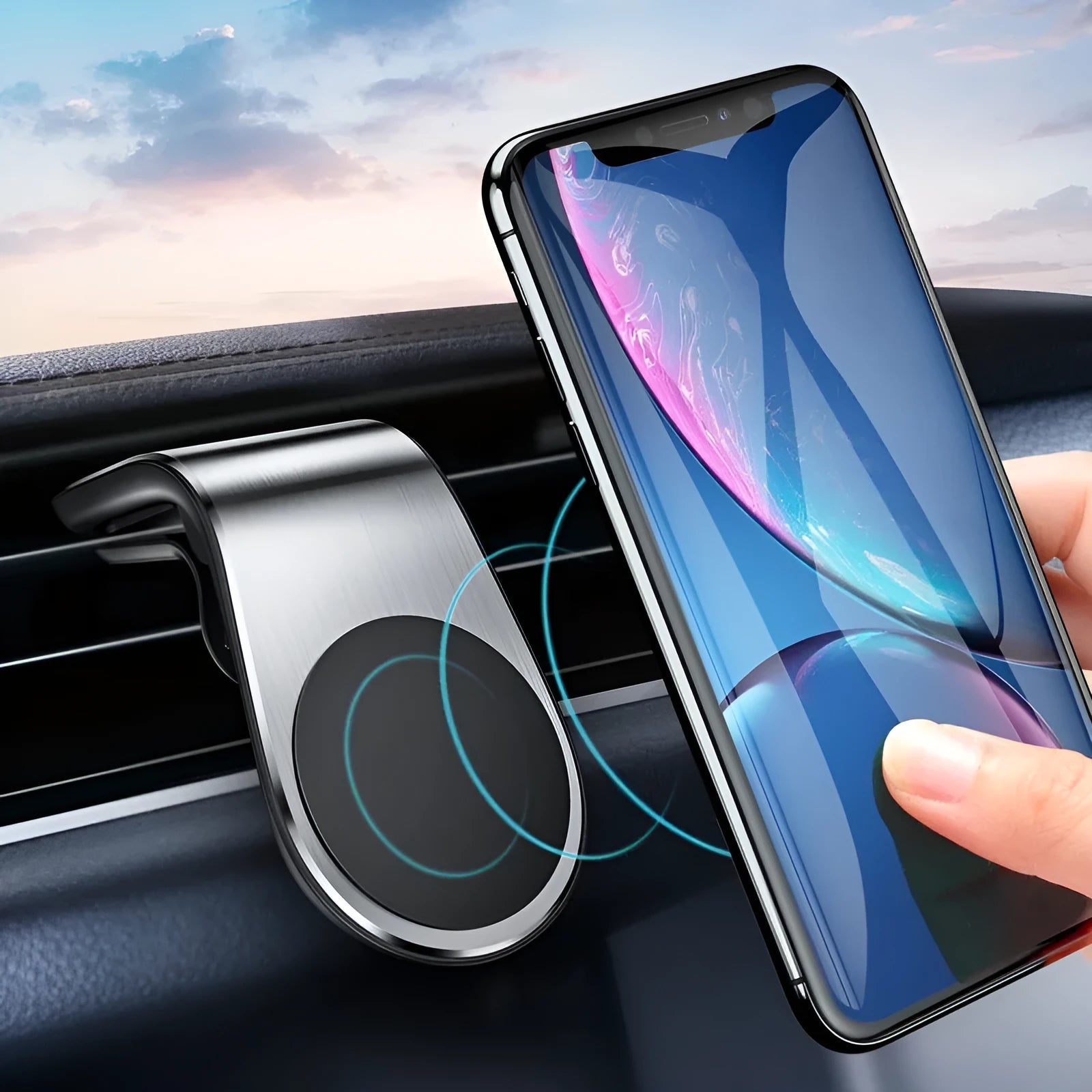 car bracket mobile phone holder for car outlet in black color