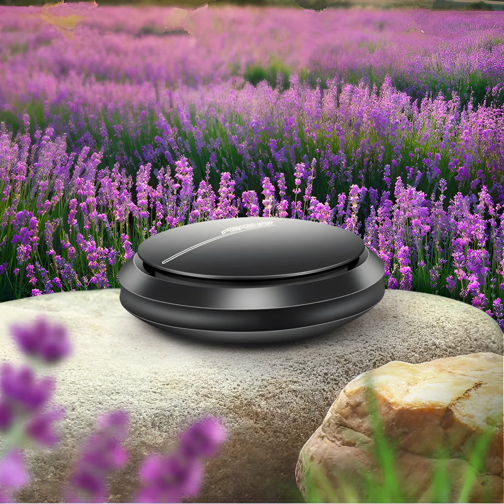 Car aromatherapy ornament aluminium alloy 59mm diameter black colour adjustable scent