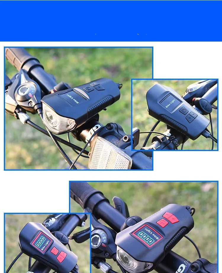 Strong LED bicycle front light with 350 lumens and T6 wick in black