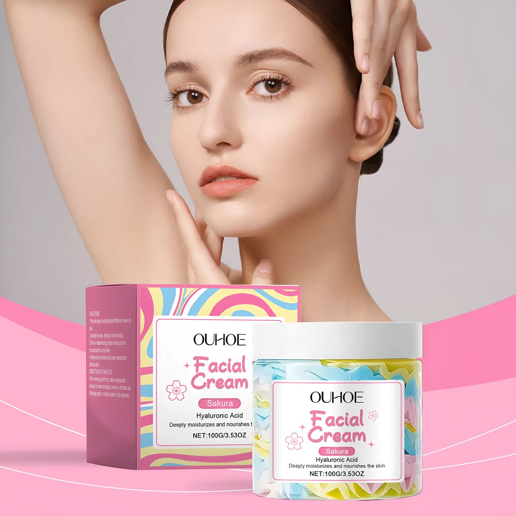 Sakura Butter Cream nourishing moisturising face cream in a 5.7cm cubic jar.