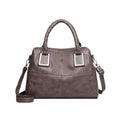 Women's horizontal square shoulder bag in wear-resistant material with interior phone and file compartments