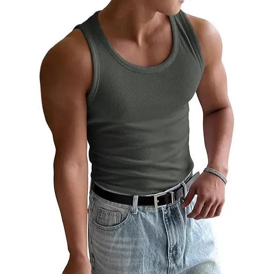 Men's tight-fit round neck sports T-shirt in polyester with wool lining
