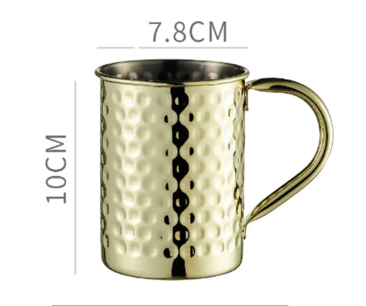 Copper plated stainless steel Moscow mule cup in a choice of hammered or smooth finish and multiple colours.