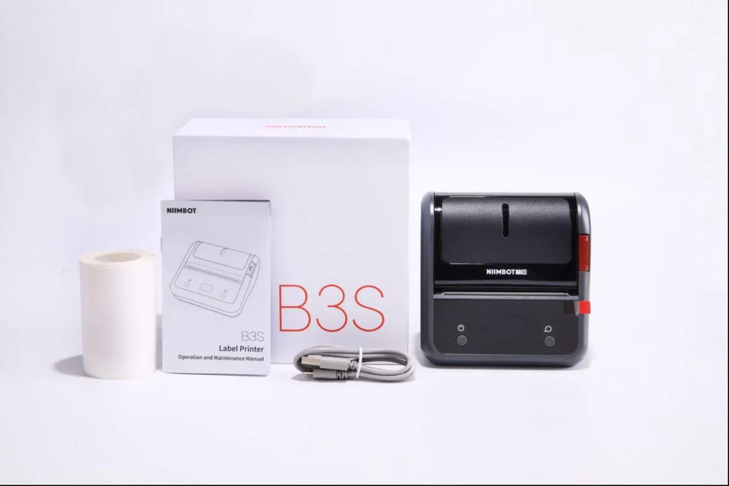 B3S grey commercial smart label printer with Bluetooth thermal printing and label paper