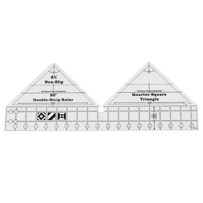 Acrylic patchwork ruler set with triangle rulers in 6, 8, and 10 inches