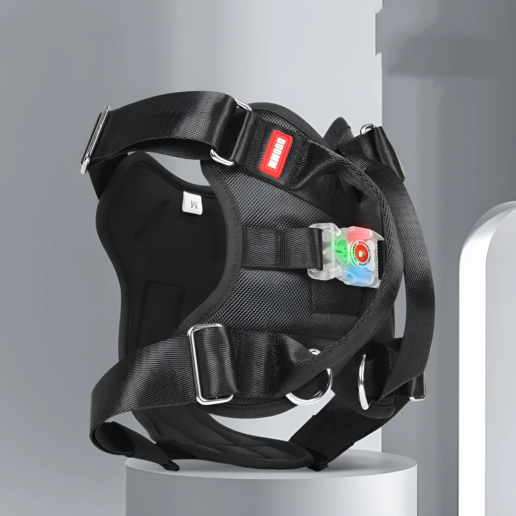 LED luminous chest strap explosion proof Oxford cloth black colour front view