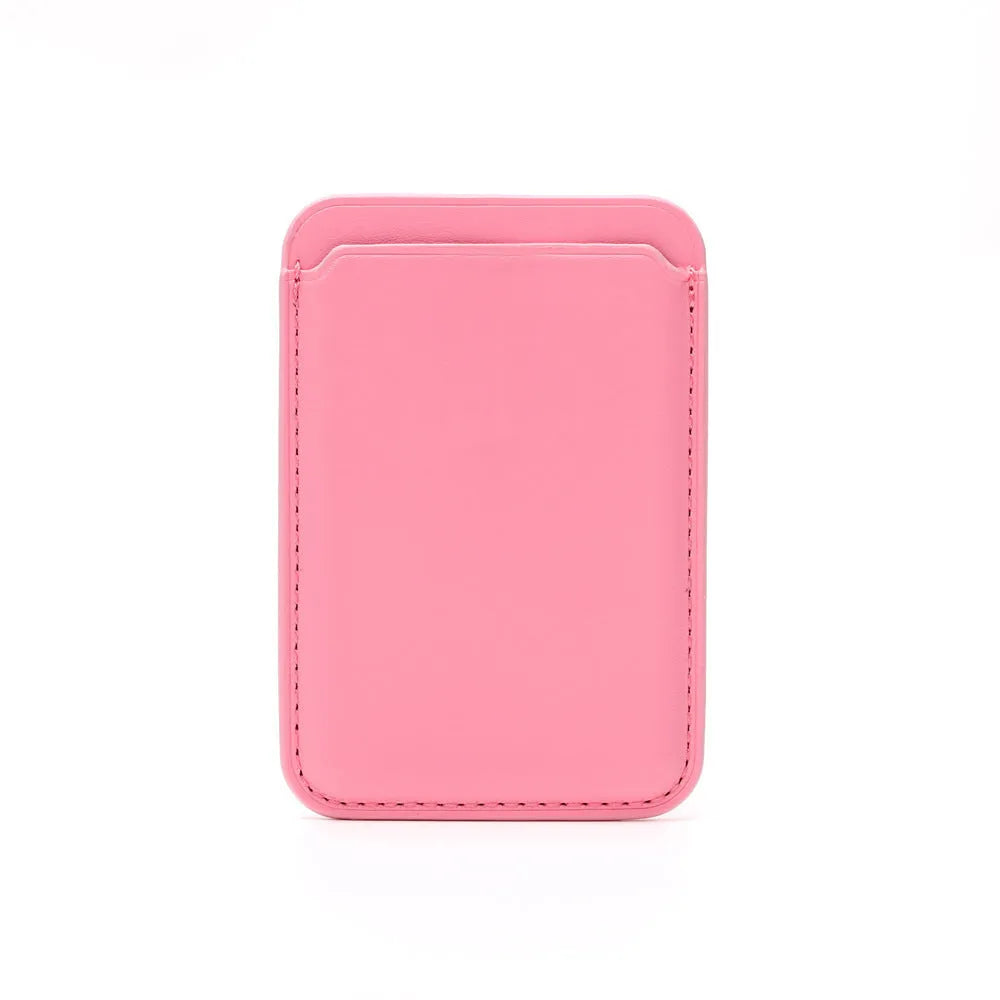 Slim PU leather iPhone case with integrated magnetic card holder in multiple colour options.
