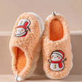 Cute snowman indoor slippers with soft plush upper and anti-slip sole, available in multiple colours
