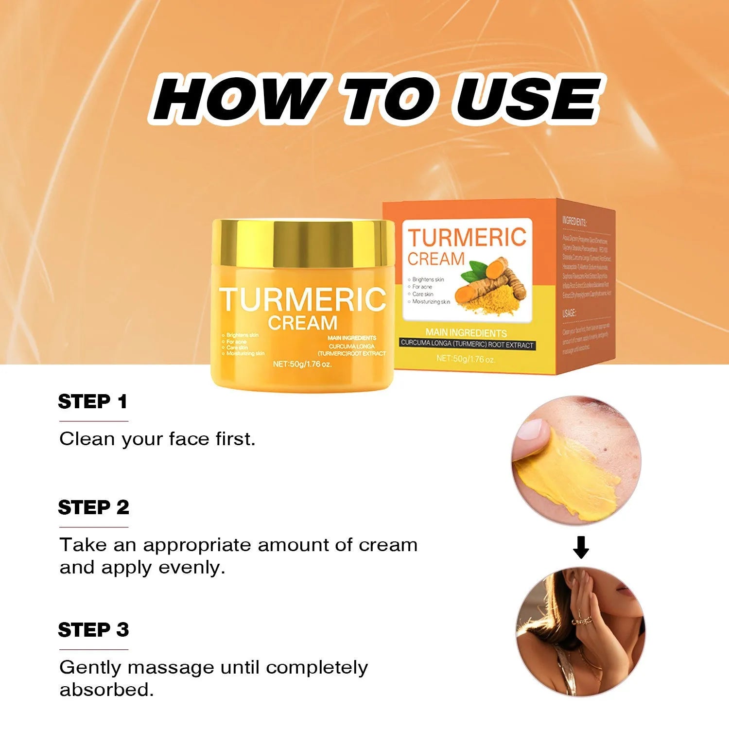 50g brightening hydrating moisturising cream in compact 53mm jar