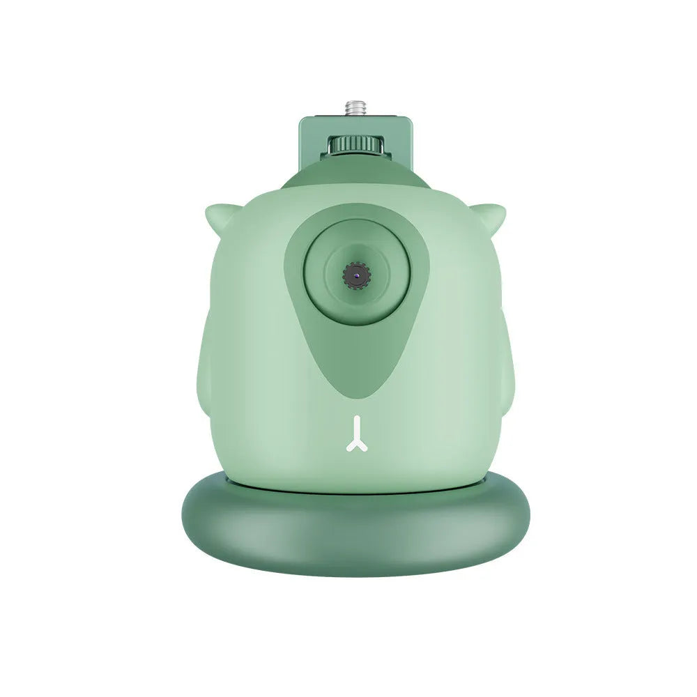 Dark green intelligent gimbal with 360 rotation for AI face tracking on cameras.