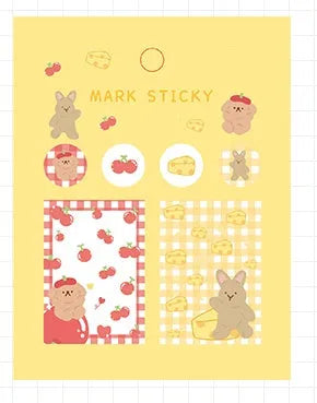 PVC index stickers in multiple colours and styles for notebook organisation