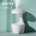 White portable 800ml cool mist USB humidifier with anti-gravity droplet design and aromatherapy for bedroom