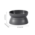Grey elevated cat bowl with pedestal design, oval shape, on a light background