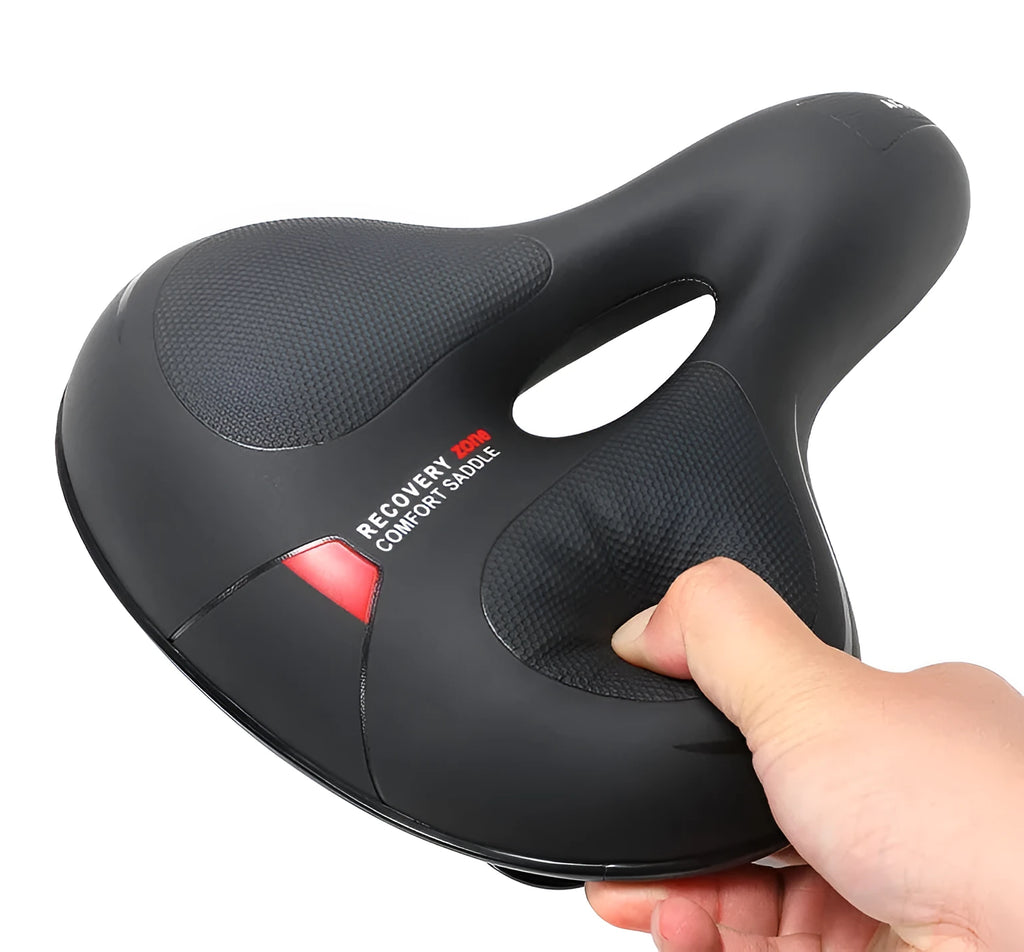 Bicycle cushion cover 25x21cm with spherical shock absorber seat in black red colour