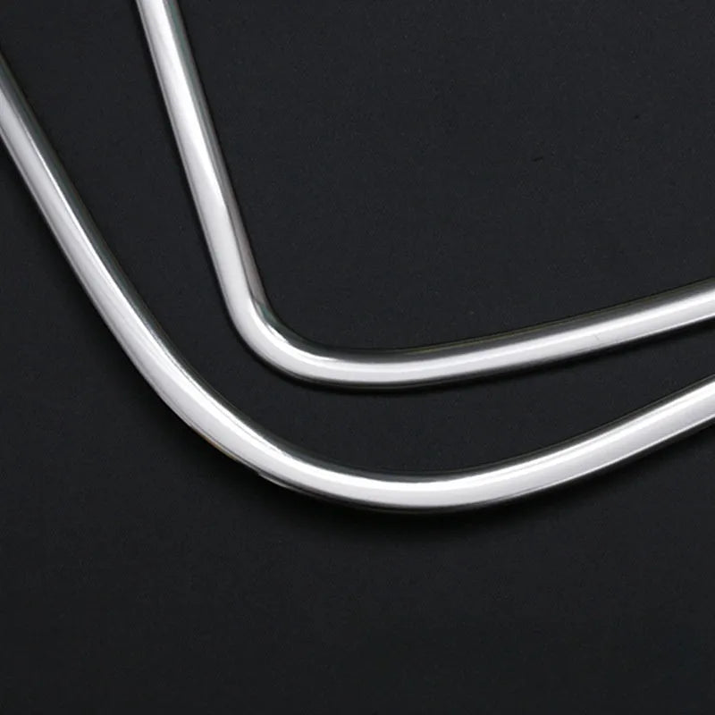 Silver 304 stainless steel interior door audio frame trim set for 20-22 ROOX40 series, 2 pieces, 270x200mm each.