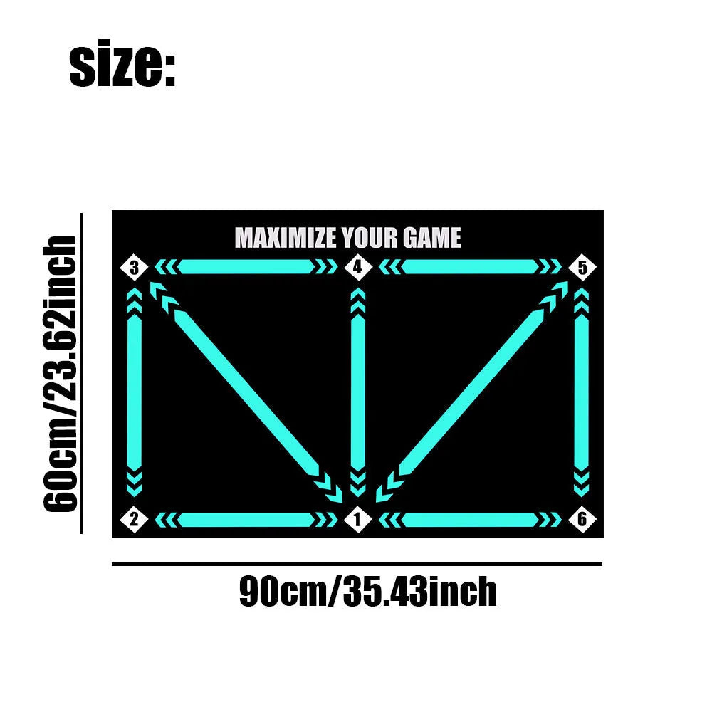 Cushion coloured rubber football training mat for indoor skill practice drills