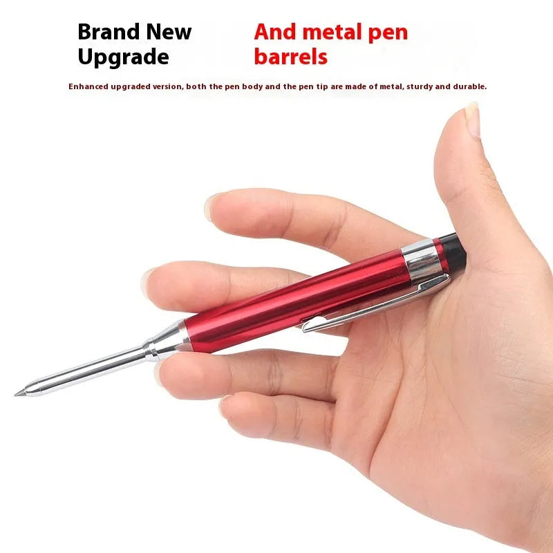 2.8mm metal long head carpenter's pencil with black refill core and single head design for deep hole marking