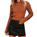 Slim fit long-sleeved acrylic pullover sweater in light grey on a hanger
