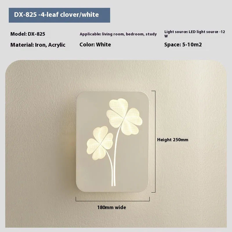 Modern tricolour LED bedside lamp with decorative motifs in white or pink finishes