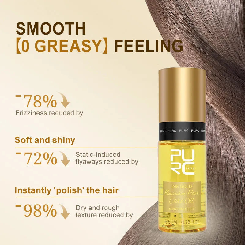 Yellow 50ml curly hair repair essential oil bottle for split ends and scalp care
