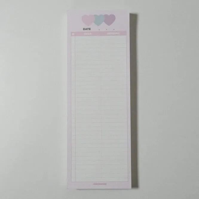 Vertical format English word notepad in half B5 size with double-sided printing and colour-coded cover