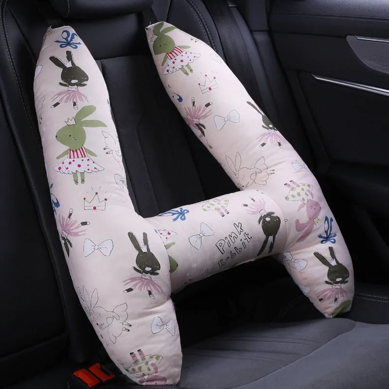 55x70cm car headrest sleeping pillow with pearl cotton filling in child-friendly patterns