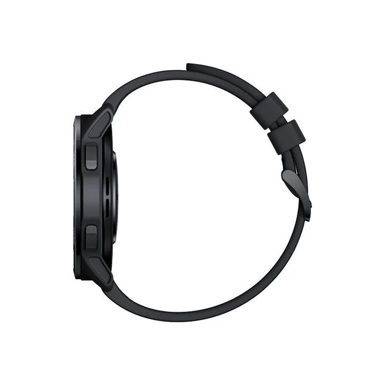Smart watch with call functionality and dual band GPS on wrist showing 1.43-inch touchscreen display