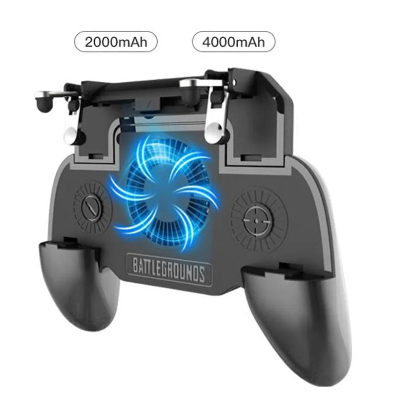 Black mobile phone game controller with USB connection and aluminium alloy construction