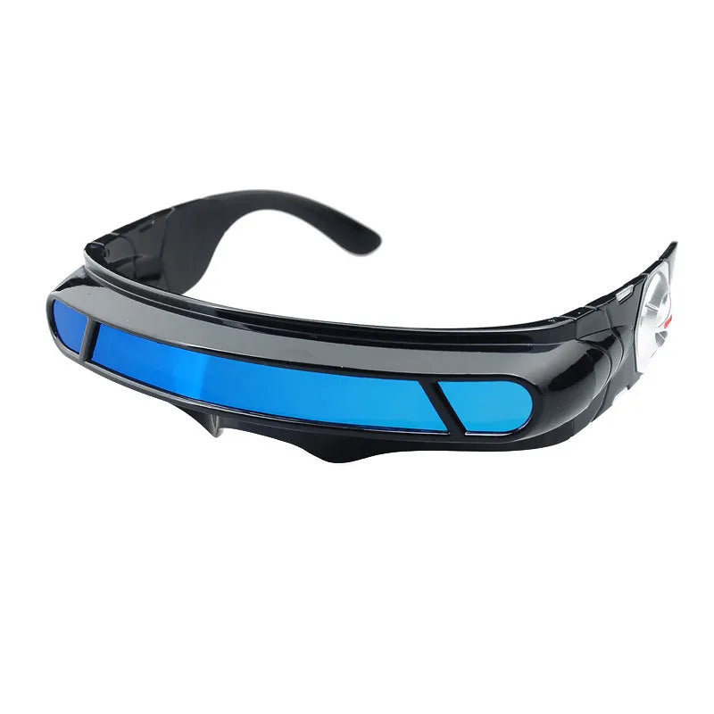 Black polarised sports sunglasses with a choice of blue, red, or grey mercury tint lenses.