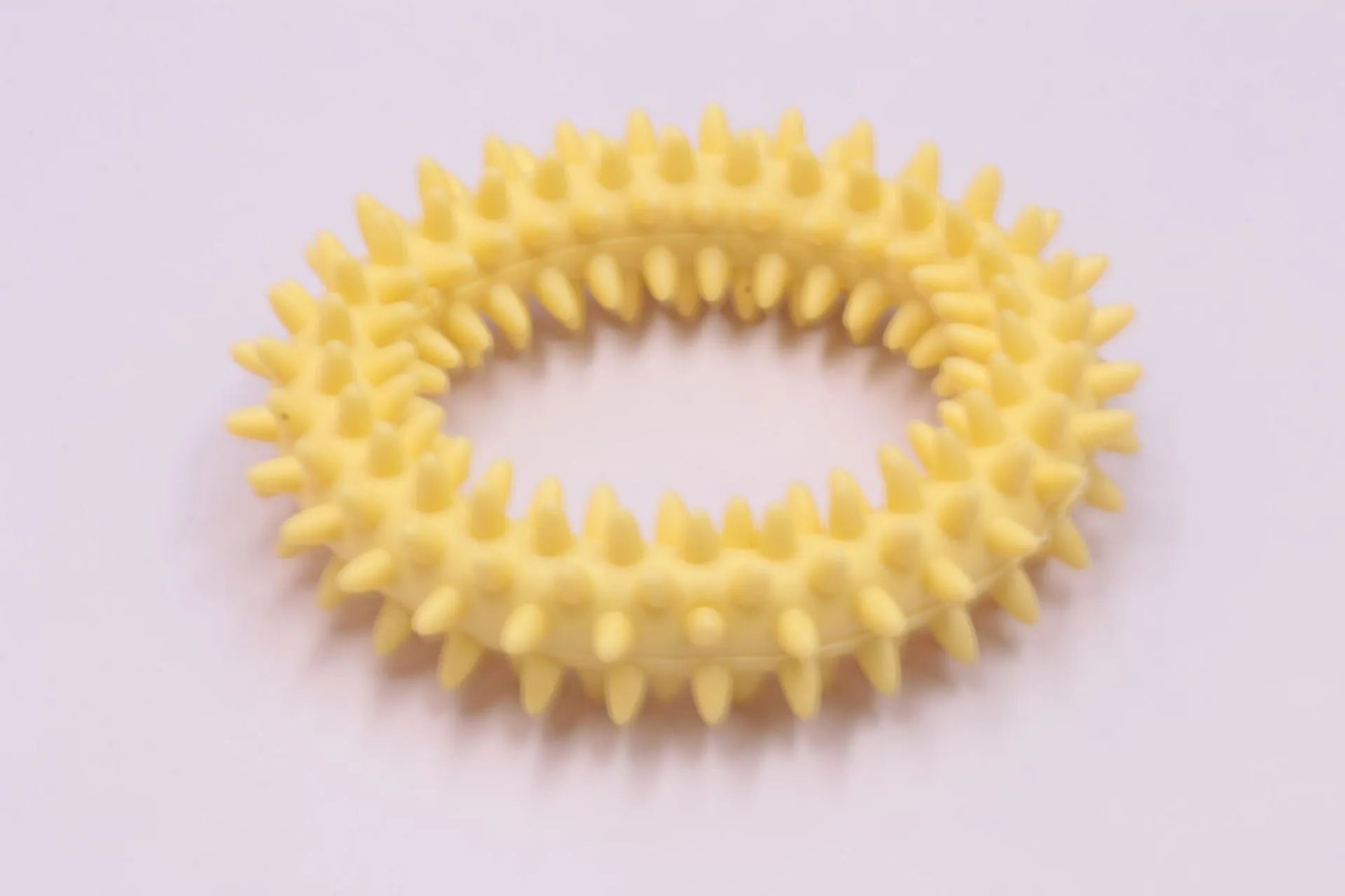 Blue TPR spiky ring dog chew toy for dental cleaning and bite training