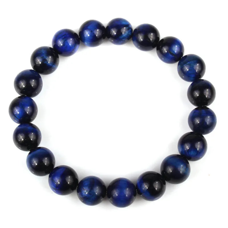 Natural tigereye crystal bracelet with geometric round beads in various colour options
