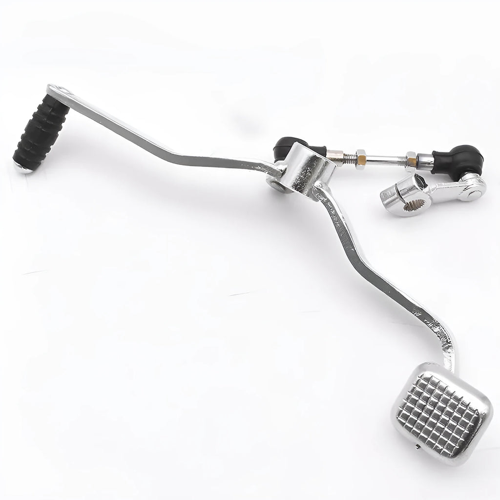 300mm GS125 motorcycle gear lever showing coarse and fine teeth on front and rear steps