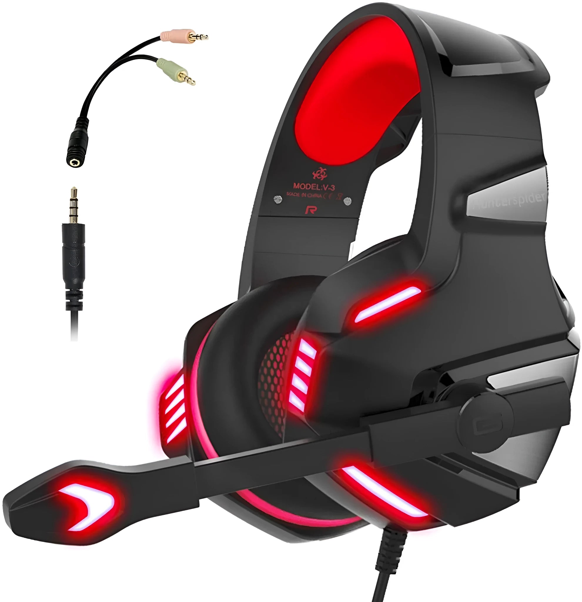 Inzhuo V3 black blue e-sports headset with 50mm speaker and braided cable
