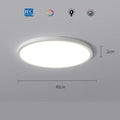 Round ultra-thin white LED ceiling lamp with aluminium body and PMMA shade for rooms 10-15 sqm